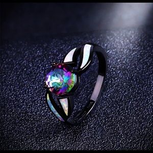 Fire Opal Rainbow Ring sizes 5-7